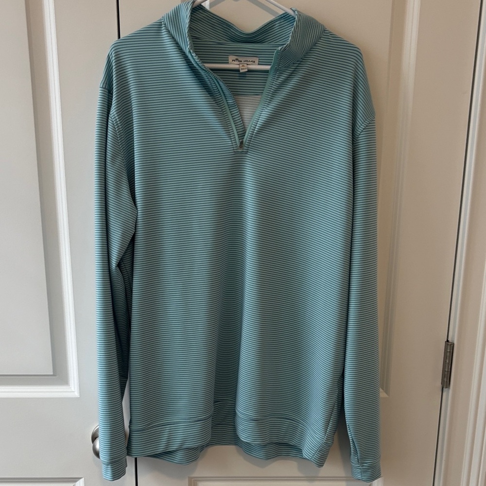 Peter Millar Teal Zip-Up Sweater